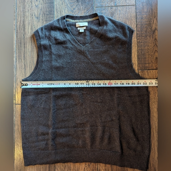 Banana Republic Mens L Brown Luxury Cashmere Blend Pullover V-Neck Sweater Vest. - Picture 11 of 13